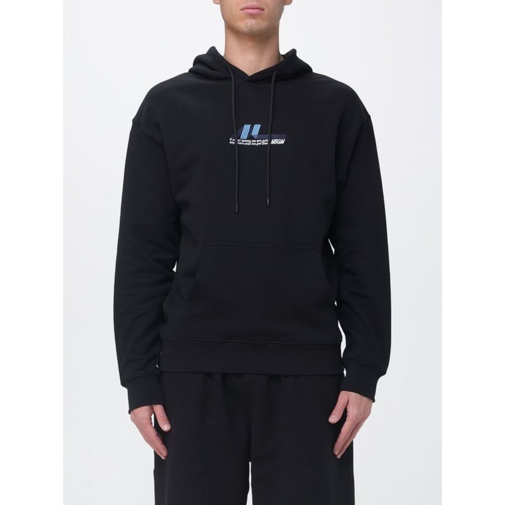 Msgm Men Cotton Hoodie With Logo Msgm